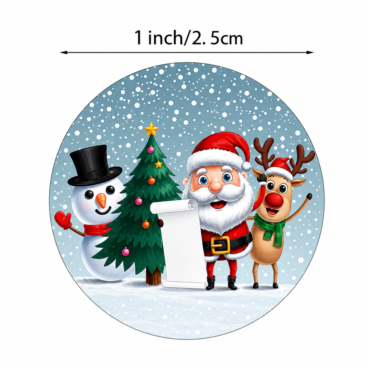 500-Piece Christmas Cartoon Stickers Roll