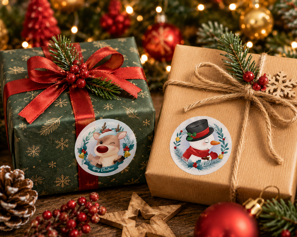 500-Piece Christmas Cartoon Stickers Roll