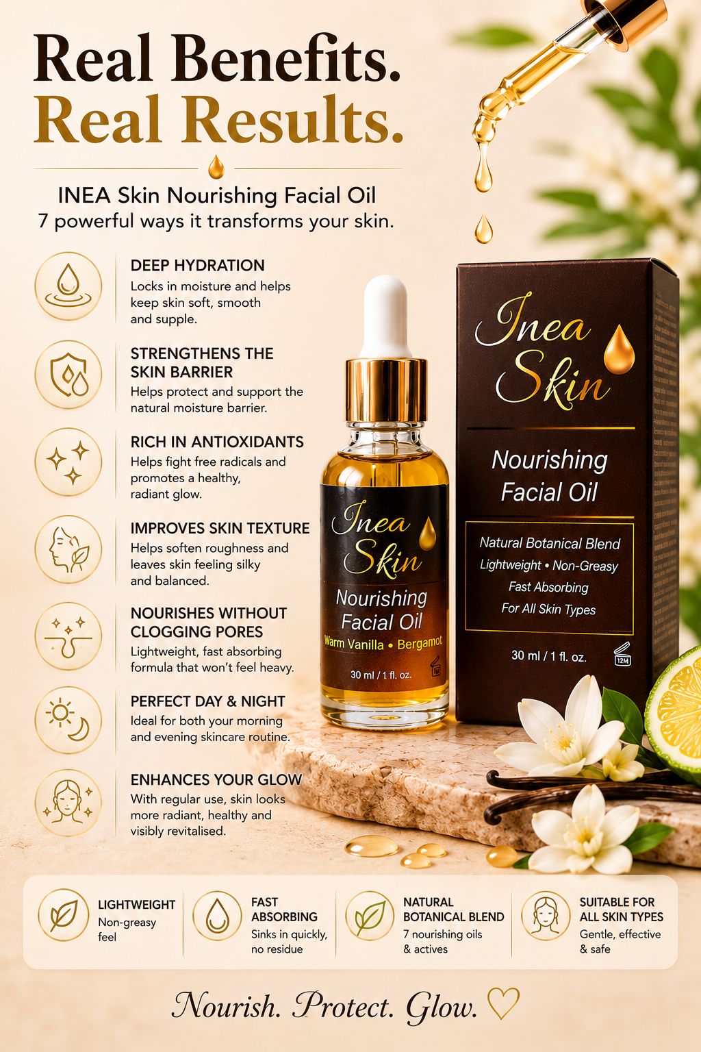 INEA Skin Age-Defying Nourishing Facial Oil - 30ml
